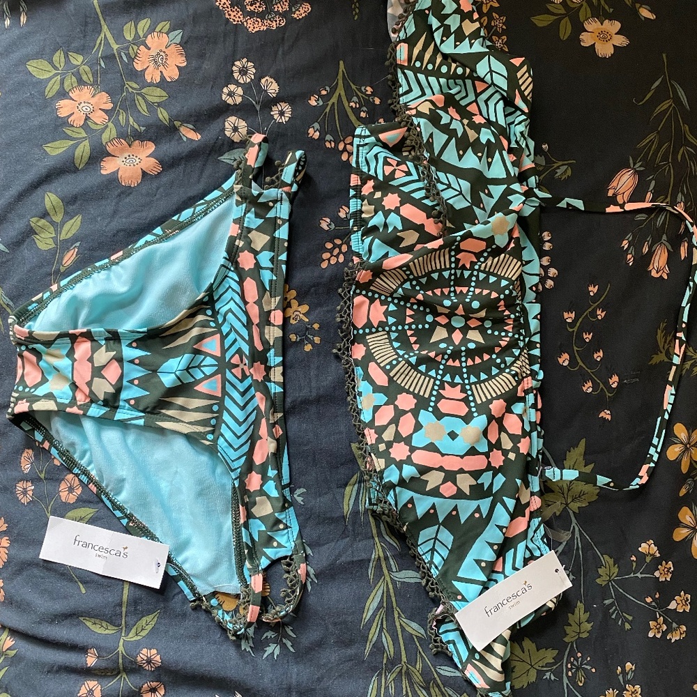 Off the Shoulder Aztec Bikini